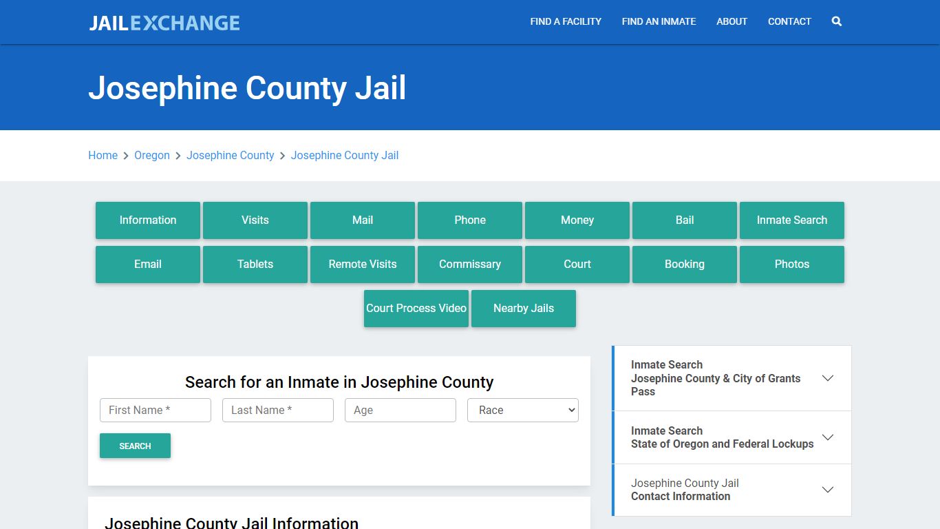 Josephine County Jail Roster Lookup, OR, Inmate Search